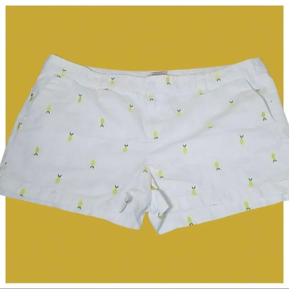 🍋 Merona Embroidered Lemon  Summer Fruits Shorts